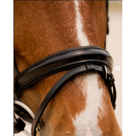 KL Select Snaffle Horse Bridle w/ Removable Flashing Brown Leather No Browband - Picture 2 of 7